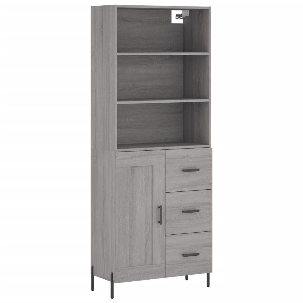 vidaXL Ντουλάπι Γκρι Sonoma 69,5 x 34 x 180 εκ. Επεξεργασμένο Ξύλο