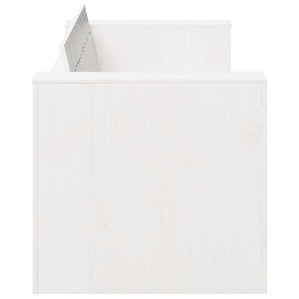 vidaXL Καναπές Κήπου Διθέσιος 134x60x62 cm Λευκός Μασίφ Ξύλο Πεύκο
