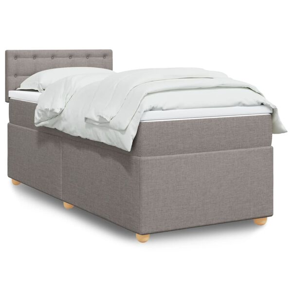 vidaXL &Kappa;&rho;&epsilon;&beta;ά&tau;&iota; Boxspring &mu;&epsilon; &Sigma;&tau;&rho;ώ&mu;&alpha; Taupe 90x200 &epsilon;&kappa;. &Upsilon;&phi;&alpha;&sigma;&mu;ά&tau;&iota;&nu;&omicron;