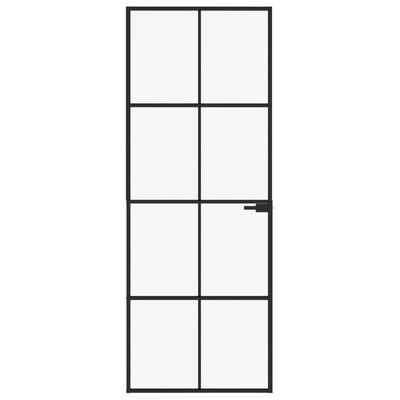 vidaXL Εσωτερική Πόρτα 76x201,5 εκ. Ψημένο Γυαλί και Λεπτό Αλουμίνιο