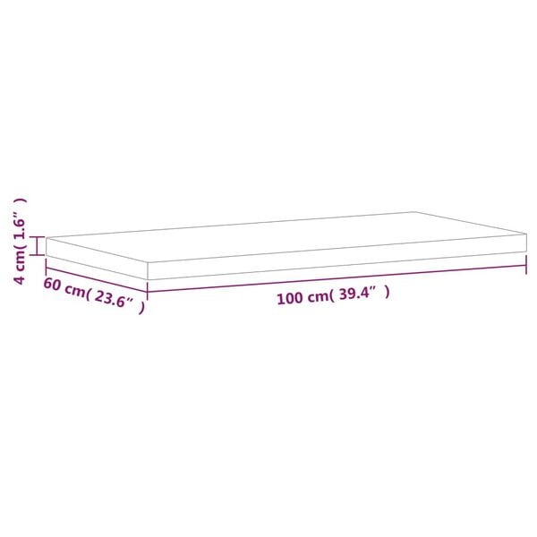vidaXL Πάγκος Μπάνιου 100x60x4 εκ. από Μασίφ Ξύλο Οξιάς