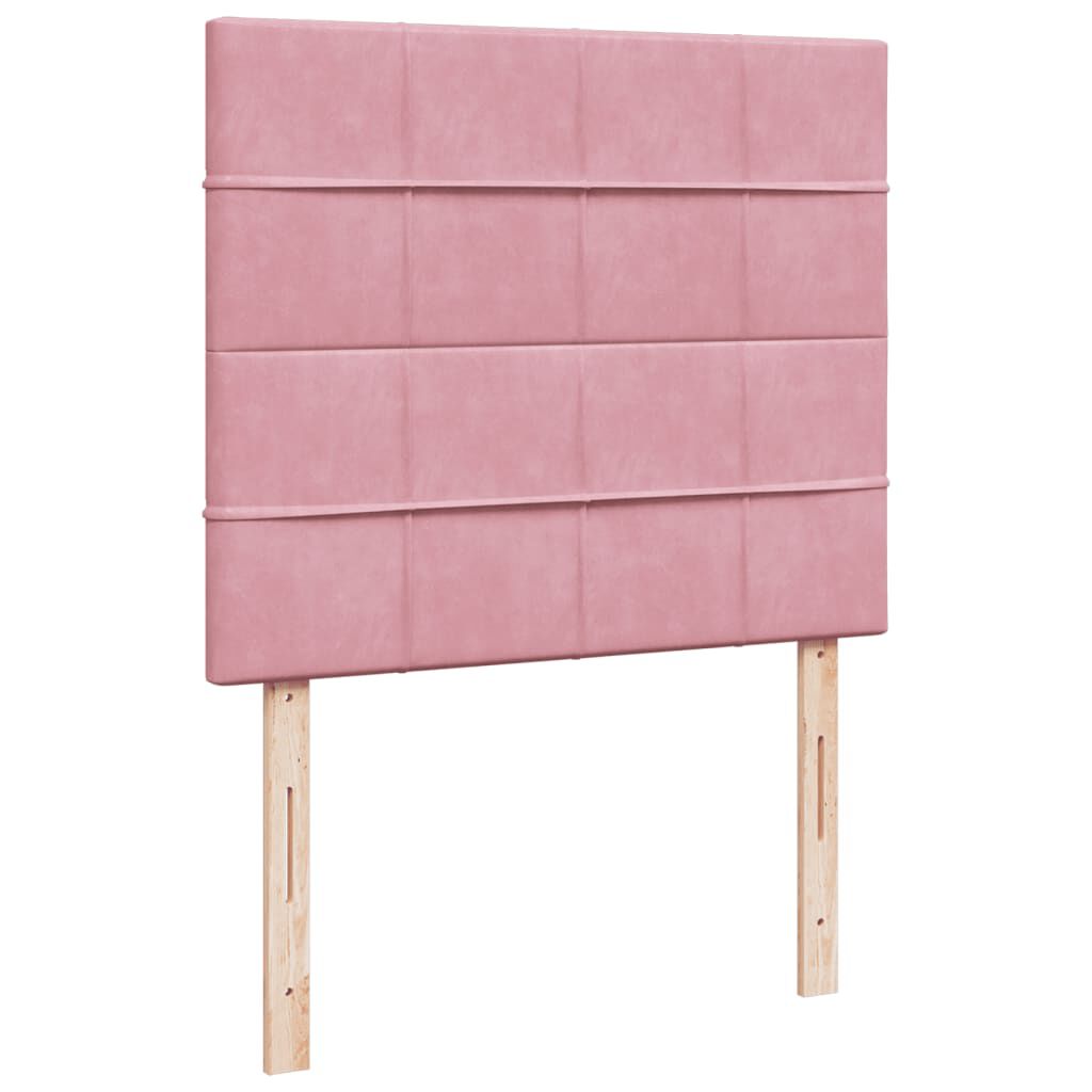vidaXL Κρεβάτι Boxspring με Στρώμα Ροζ 120x200 εκ. Βελούδινο