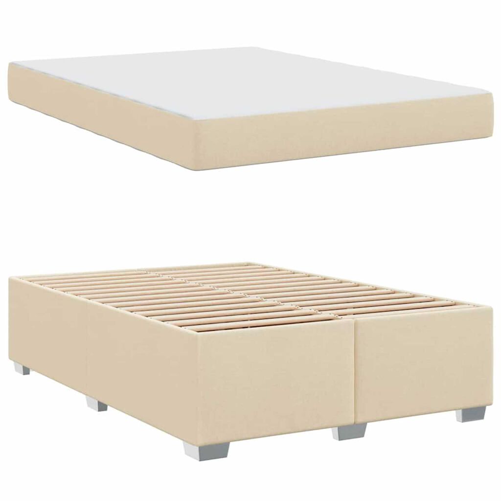 vidaXL Σκελετός Κρεβατιού Άλλο Κρεμ 140 x 200 cm ύφασμα