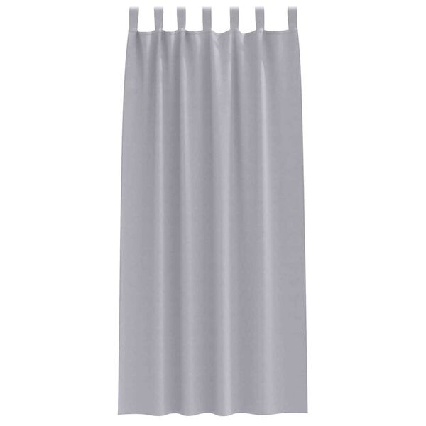 vidaXL Κουρτίνες με κουρτίνες 2 pcs Μεταλλικό Γκρι Πολυεστέρας