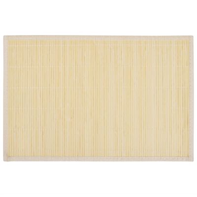 242107 6 Bamboo Placemats 30 x 45 cm Natural