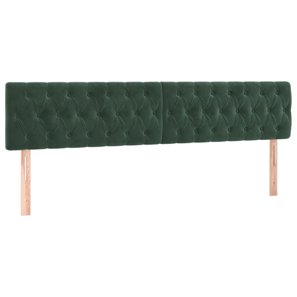 vidaXL Κρεβάτι Boxspring με Στρώμα Σκούρο Πράσινο 200x200εκ. Βελούδινο