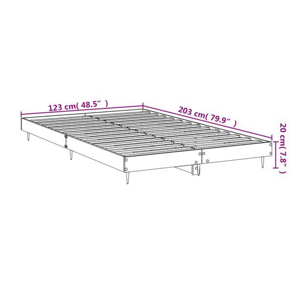 vidaXL Πλαίσιο Κρεβατιού Γκρι Σκυροδέματος 120x200 εκ. Επεξεργ. Ξύλο