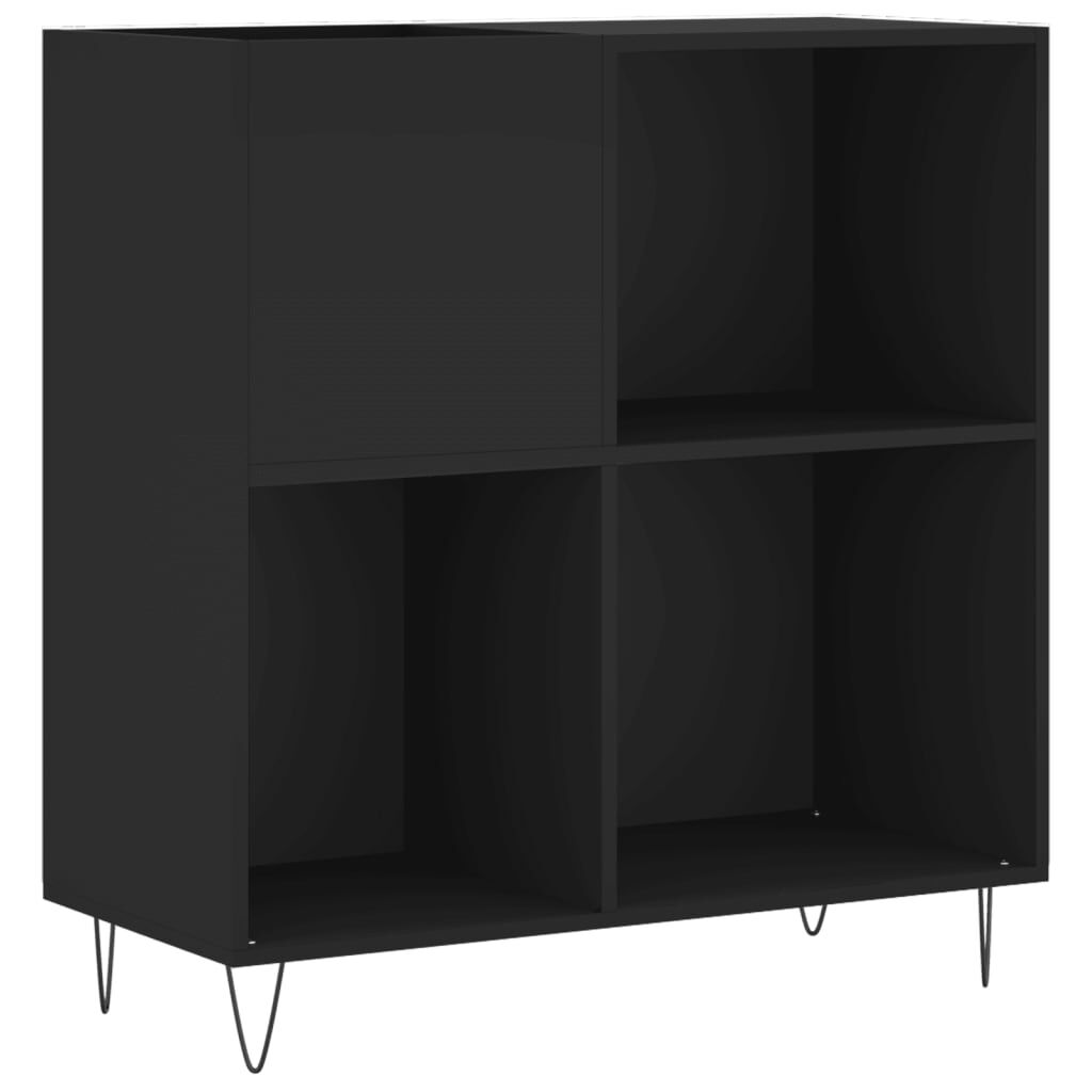vidaXL Δισκοθήκη Μαύρη 84,5 x 38 x 89 εκ. από Επεξεργασμένο Ξύλο
