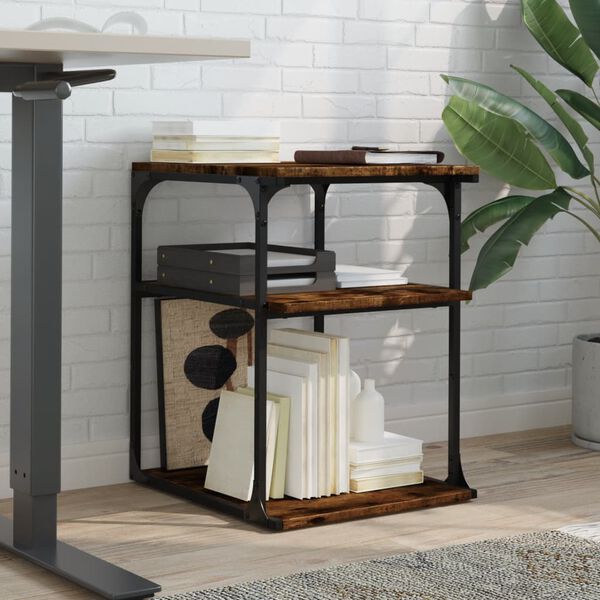 vidaXL Βάση Εκτυπωτή 3 Επιπέδων Καπνιστή Δρυς 43x48x64 εκ Επεξ. Ξύλο