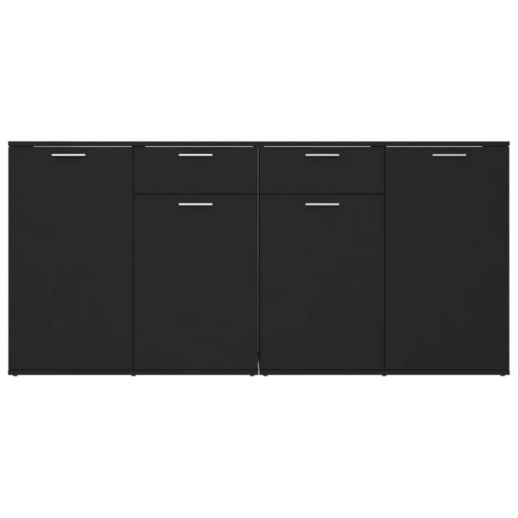 vidaXL Μπουφές Μαύρος 160 x 36 x 75 εκ. Επεξ. Ξύλο