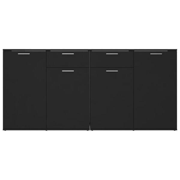 vidaXL Μπουφές Μαύρος 160 x 36 x 75 εκ. Επεξ. Ξύλο