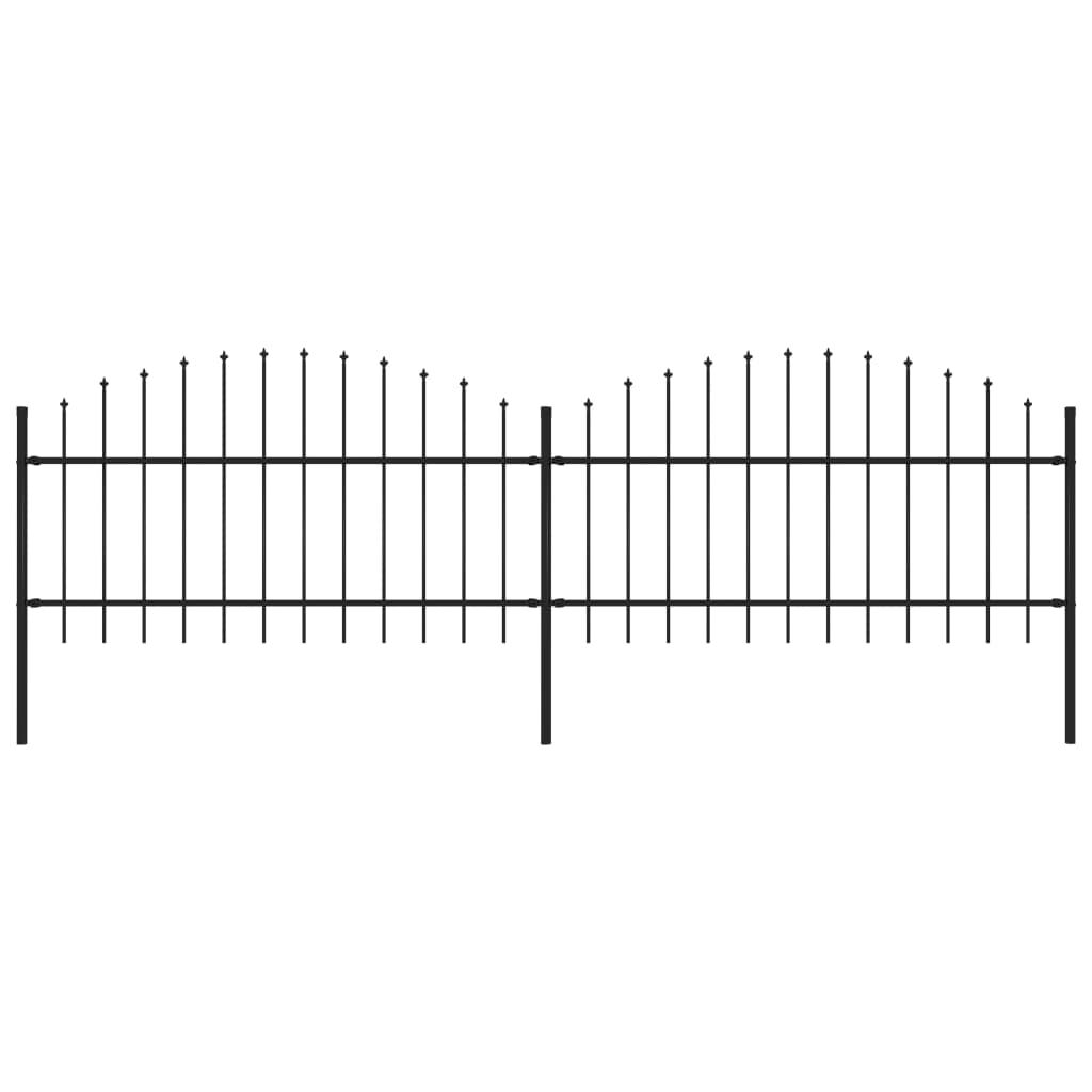 vidaXL Κάγκελα Περίφραξης με Λόγχες Μαύρα (1-1,25) x 3,4 μ. Ατσάλινα