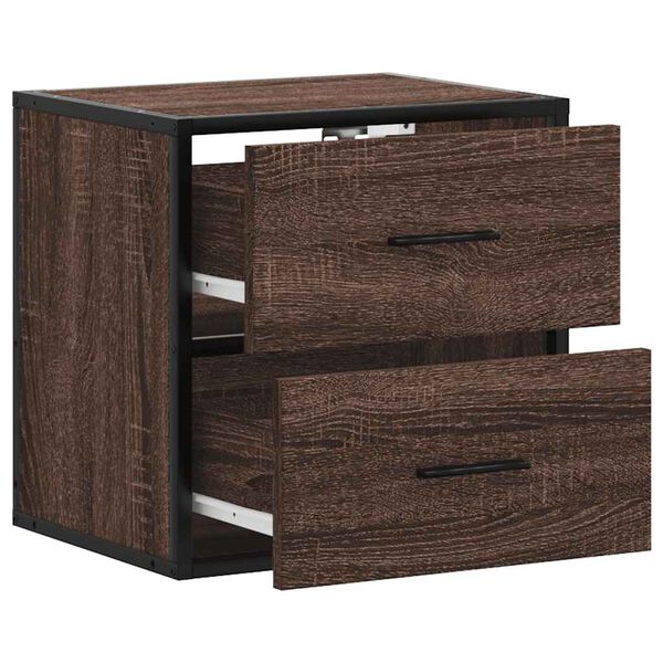 vidaXL Επίτοιχα κομοδίνα 2 τεμάχια καφέ δρυς 40x31x39,5 cm