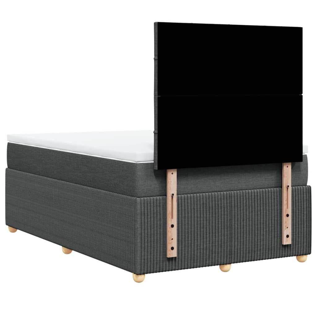 vidaXL Κρεβάτι Boxspring με Στρώμα Σκούρο Γκρι 120x190 εκ Υφασμάτινο