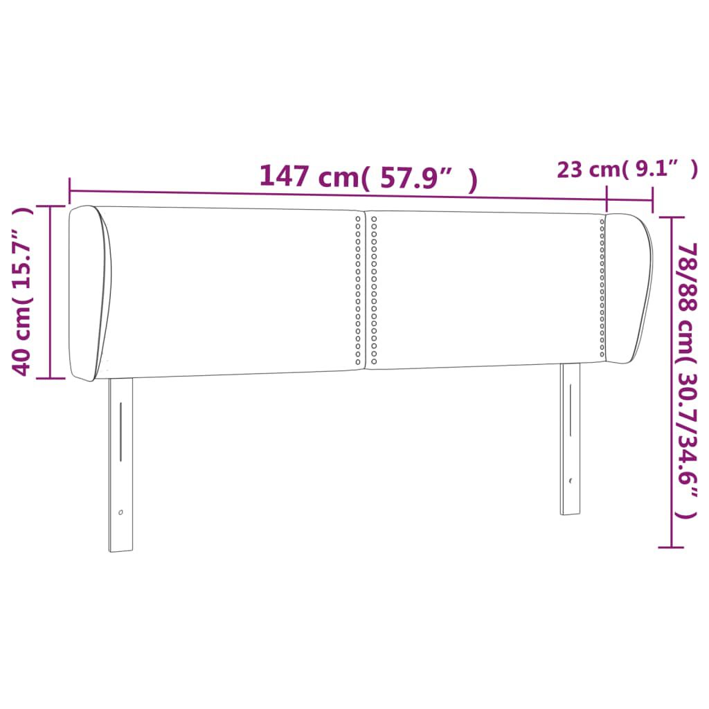 vidaXL Κεφαλάρι με Πτερύγια Καφέ 147x23x78/88 εκ. Συνθετικό Δέρμα
