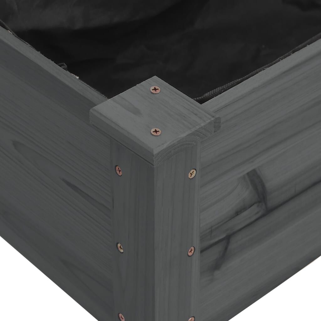 vidaXL Ζαρντινιέρα Υπερυψ. με Επένδυση Γκρι 240x45x25 εκ. Μασίφ Ελάτη