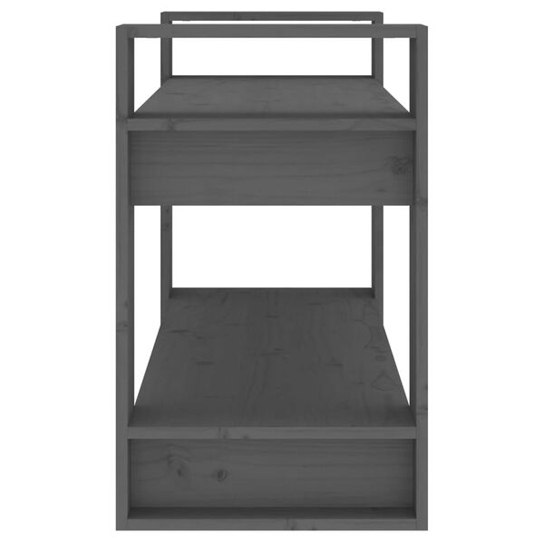 vidaXL Βιβλιοθήκη/Διαχωριστικό Χώρου Γκρι 80x35x56,5 εκ. Μασίφ Πεύκο