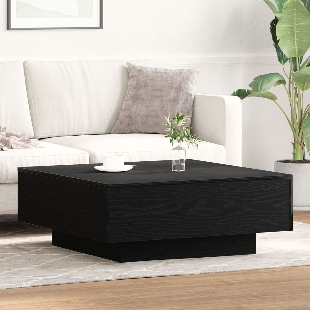 vidaXL Καφέ Τραπέζι Μαύρου Δρυς 80x80x31 εκ Φτιαγμένο από ξύλο