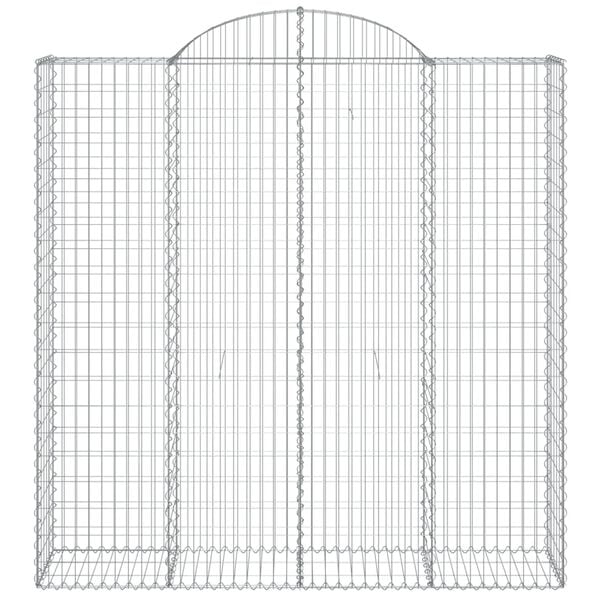 vidaXL Συρματοκιβώτια Τοξωτά 2 τεμ. 200x50x200/220 εκ. Γαλβαν. Ατσάλι