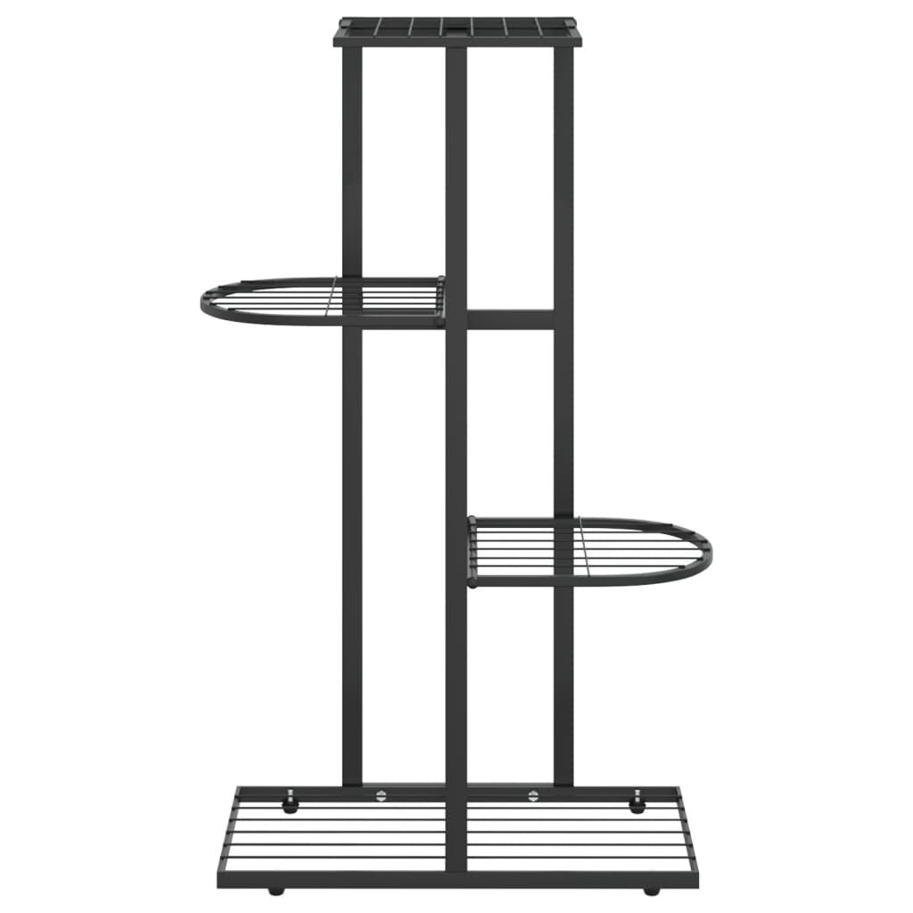 vidaXL Ανθοστήλη 4 Επιπέδων Μαύρη 43 x 22 x 76 εκ. Μεταλλική