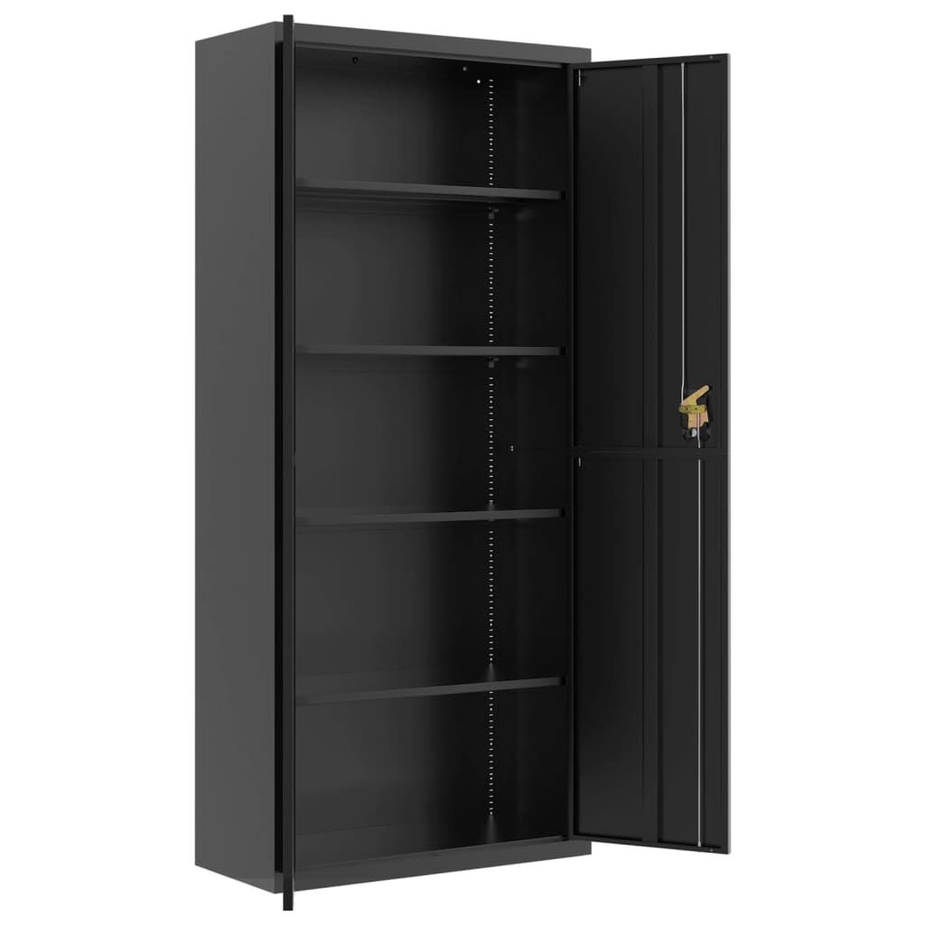 vidaXL Αρχειοθήκη Μαύρη 90 x 40 x 200 εκ. από Ατσάλι