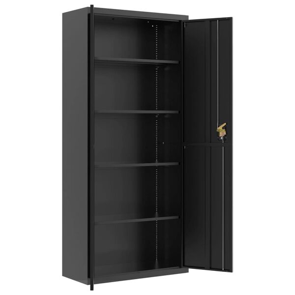 vidaXL Αρχειοθήκη Μαύρη 90 x 40 x 200 εκ. από Ατσάλι