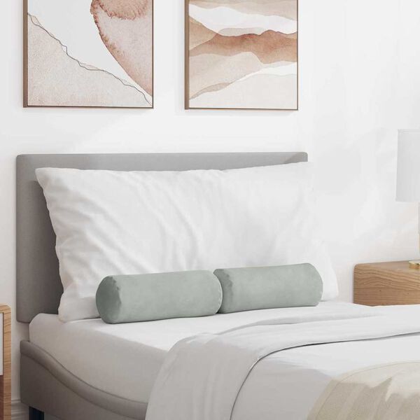 vidaXL Μαξιλάρια Στήριγμα 2 pcs Ανοιχτό γκρι Ø 15 x 40 εκ