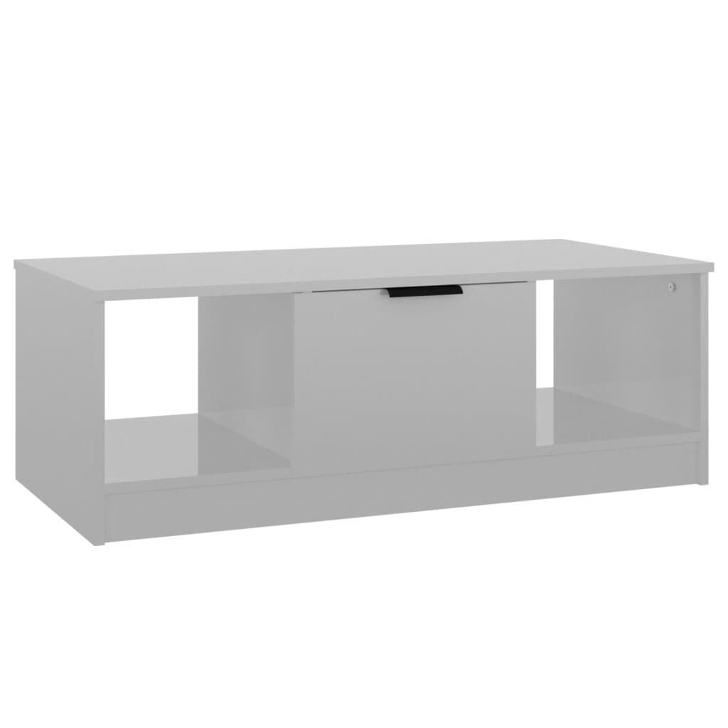 vidaXL Τραπεζάκι Σαλονιού Γυαλ. Λευκό 102x50x36 εκ. Επεξεργ. Ξύλο