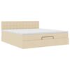 vidaXL Οθωμανικό κρεβάτι με στρώμα Cream 180x200cm ύφασμα