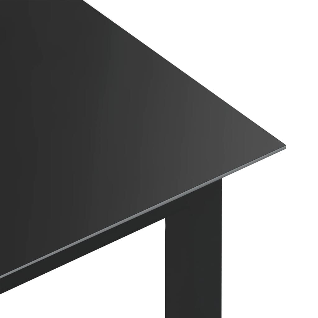 vidaXL Τραπέζι Κήπου Μαύρο 150 x 90 x 74 εκ. από Αλουμίνιο / Γυαλί
