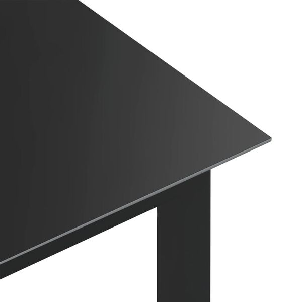 vidaXL Τραπέζι Κήπου Μαύρο 150 x 90 x 74 εκ. από Αλουμίνιο / Γυαλί