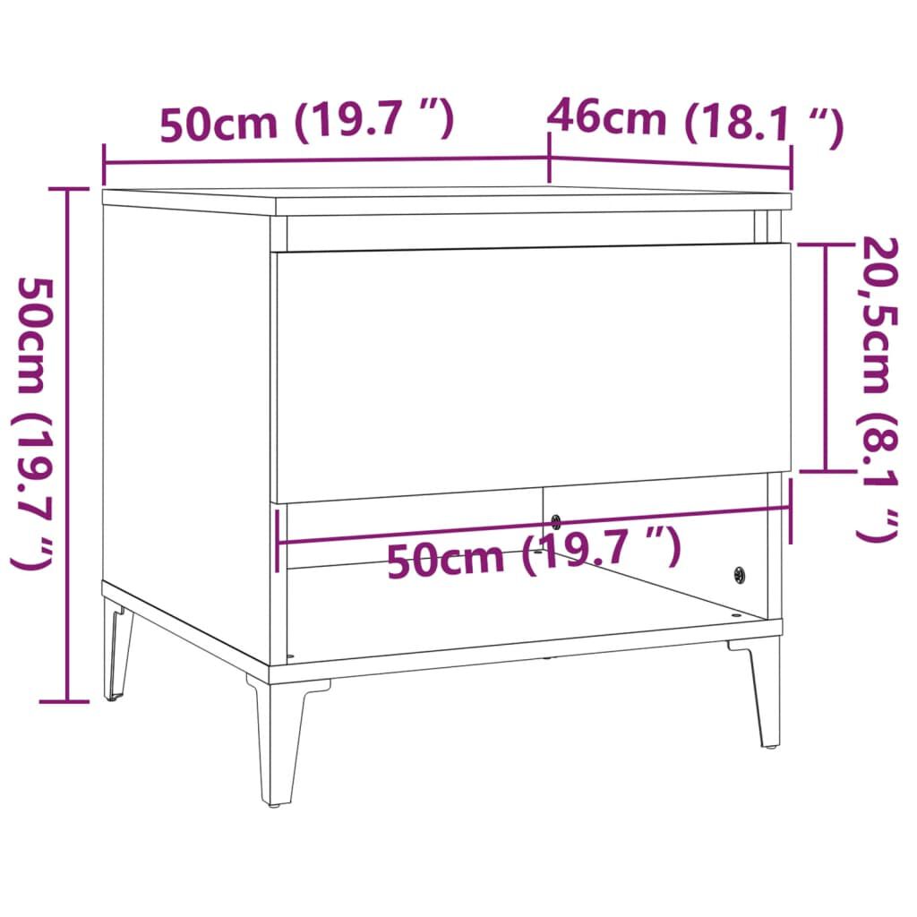 vidaXL Βοηθητικό Τραπέζι Γυαλιστ. Λευκό 50x46x50εκ. Επεξεργασμένο Ξύλο
