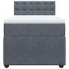 vidaXL Κρεβάτι Boxspring με Στρώμα Σκούρο Γκρι 90x190 εκ. Βελούδινο