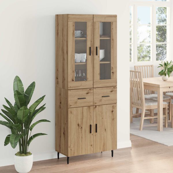 vidaXL Highboard &mu;&epsilon; &sigma;&upsilon;&rho;&tau;ά&rho;&iota; 2 pcs Artisan Oak &Epsilon;&pi;&epsilon;&xi;&epsilon;&rho;&gamma;&alpha;&sigma;&mu;έ&nu;&omicron; &xi;ύ&lambda;&omicron;