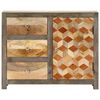 vidaXL Ντουλάπι με Συρτάρια Γκρι 75 x 30 x 60 εκ. Μασίφ Ξύλο Μάνγκο