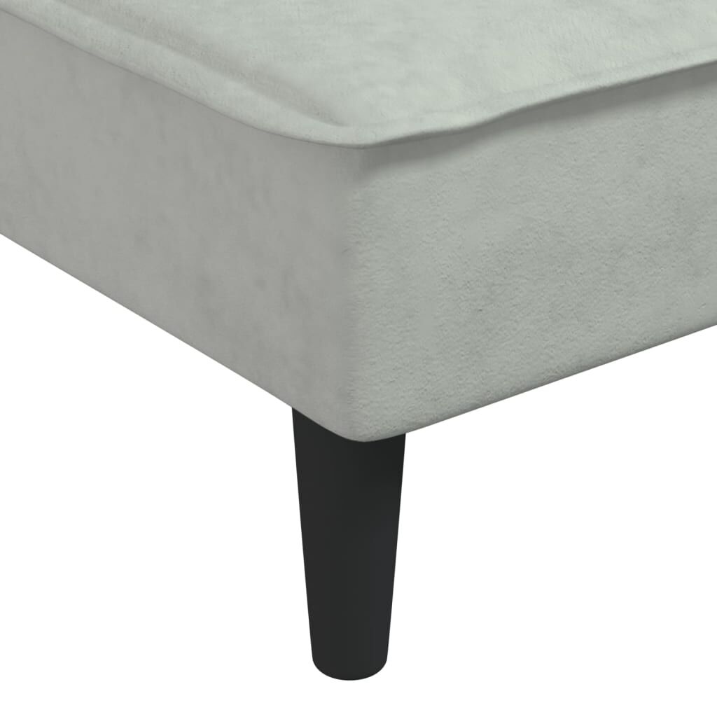 vidaXL Καναπές Κρεβάτι Γωνιακός Αν. Γκρι 255 x 140 x 70 εκ. Βελούδινος
