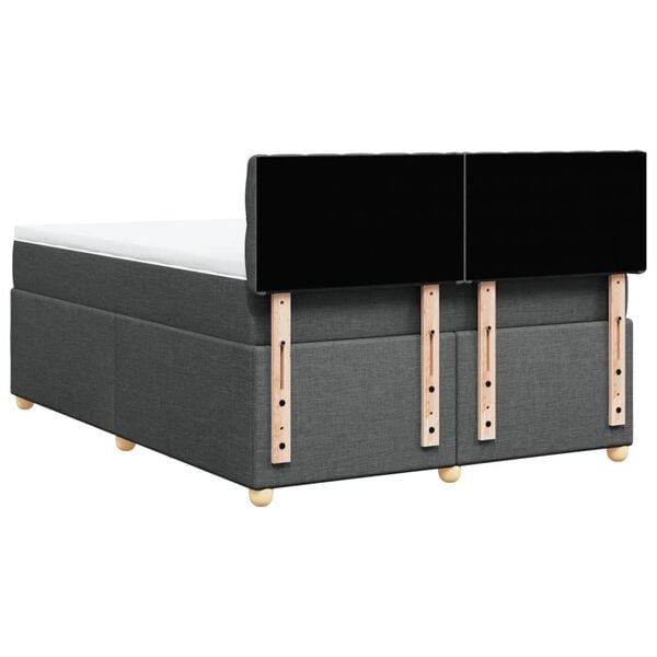 vidaXL Κρεβάτι Boxspring με Στρώμα Σκούρο Γκρι 160x200 εκ Υφασμάτινο