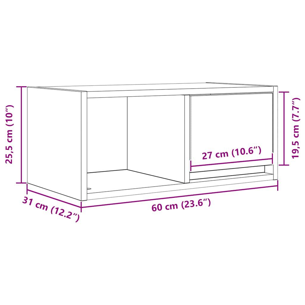 vidaXL Έπιπλο Τηλεόρασης 60x31x25,5 εκ. Επεξεργασμένο Ξύλο