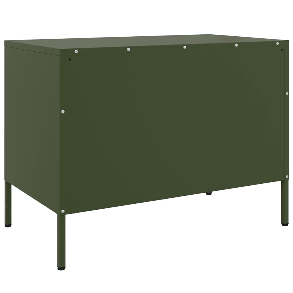 vidaXL Έπιπλα Τηλεόρασης 2 τεμ. Πράσινο Λαδί 68x39x50,5 εκ. από Χάλυβα