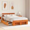 vidaXL Σκελετός Κρεβατιού Καφέ 135 x 190 cm Μασίφ ξύλο πεύκου