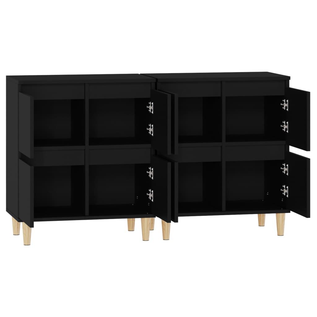 vidaXL Ντουλάπια 2 τεμ. Μαύρα 60x35x70 εκ. Επεξεργασμένο Ξύλο
