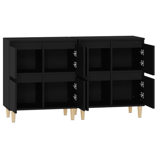 vidaXL Ντουλάπια 2 τεμ. Μαύρα 60x35x70 εκ. Επεξεργασμένο Ξύλο