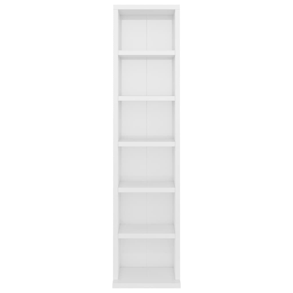 vidaXL Έπιπλο για CD Γυαλιστερό Λευκό 21x20x88 εκ. Επεξεργασμένο Ξύλο