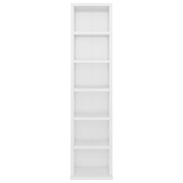 vidaXL Έπιπλο για CD Γυαλιστερό Λευκό 21x20x88 εκ. Επεξεργασμένο Ξύλο