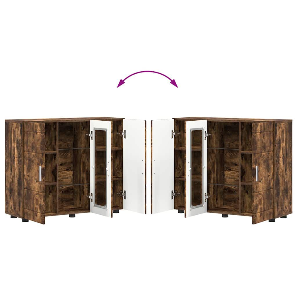 vidaXL Πλαϊνό γραφείο με ράφι Καπνιστή δρυς 55.5 x 29 x 100 εκ