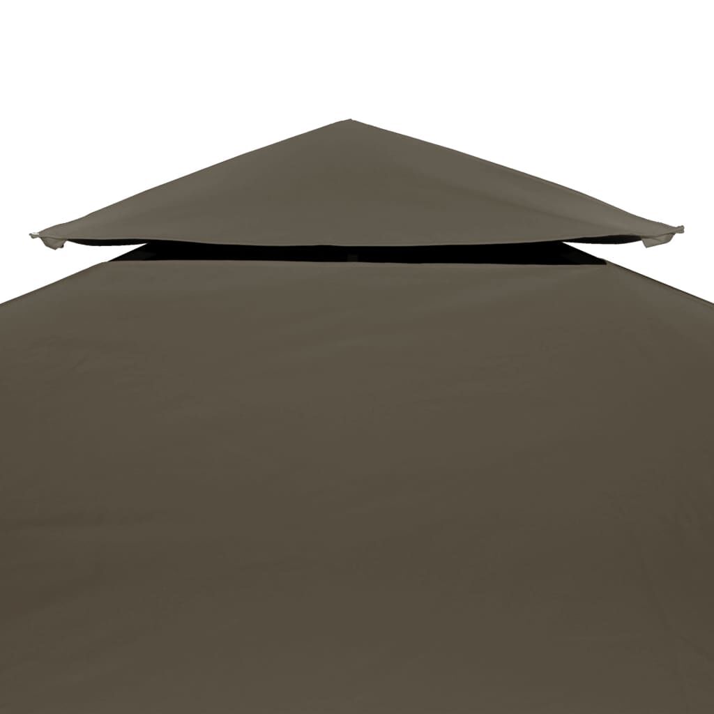 vidaXL Κάλυμμα για Κιόσκι 2 Επιπέδων Χρώμα Taupe 4 x 3 μ. 310 γρ./μ²