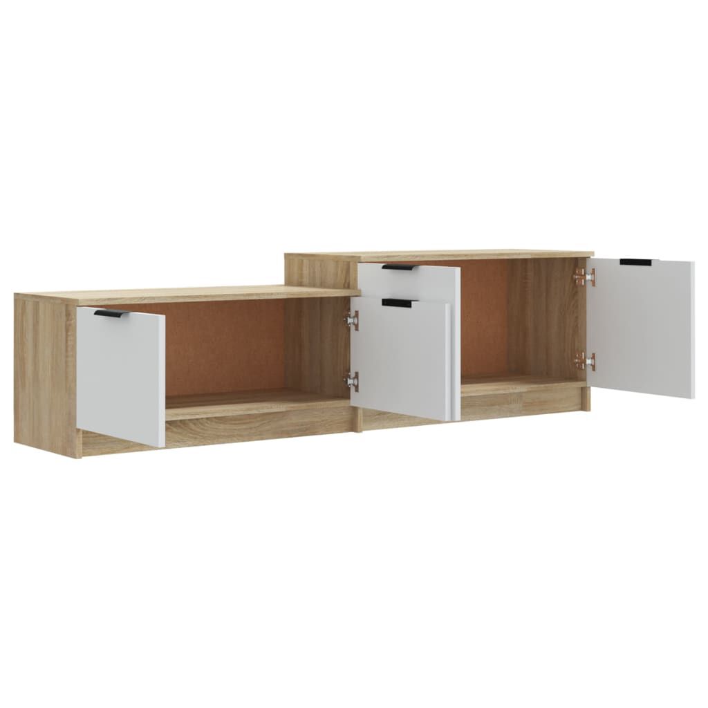 vidaXL Έπιπλο Τηλεόρασης Λευκό/Sonoma Δρυς 158,5x36x45 εκ. Επεξ. Ξύλο