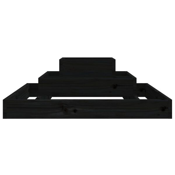 vidaXL Ζαρντινιέρα Μαύρο 80 x 80 x 27 εκ. από Μασίφ Ξύλο Πεύκου