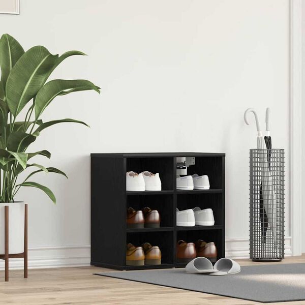 vidaXL Ντουλάπα Παπουτσιών με ράφι Μαύρη δρυς 52 x 30 x 50.5 εκ.