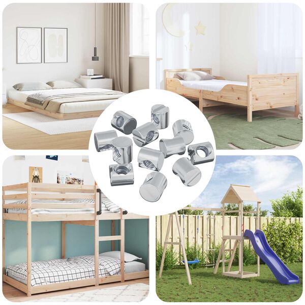 vidaXL &Beta;ί&delta;&epsilon;&sigmaf; &kappa;&omicron;&upsilon;&mu;&pi;ώ&mu;&alpha;&tau;&omicron;&sigmaf; 12 pcs &Alpha;&sigma;&eta;&mu;ί M6 x 12 &chi;&iota;&lambda; &Mu;έ&tau;&alpha;&lambda;&lambda;&omicron;